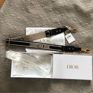 Christian Dior ADJUSTABLE Guitar Crossbody SHOULDER STRAP WITH RING NWT